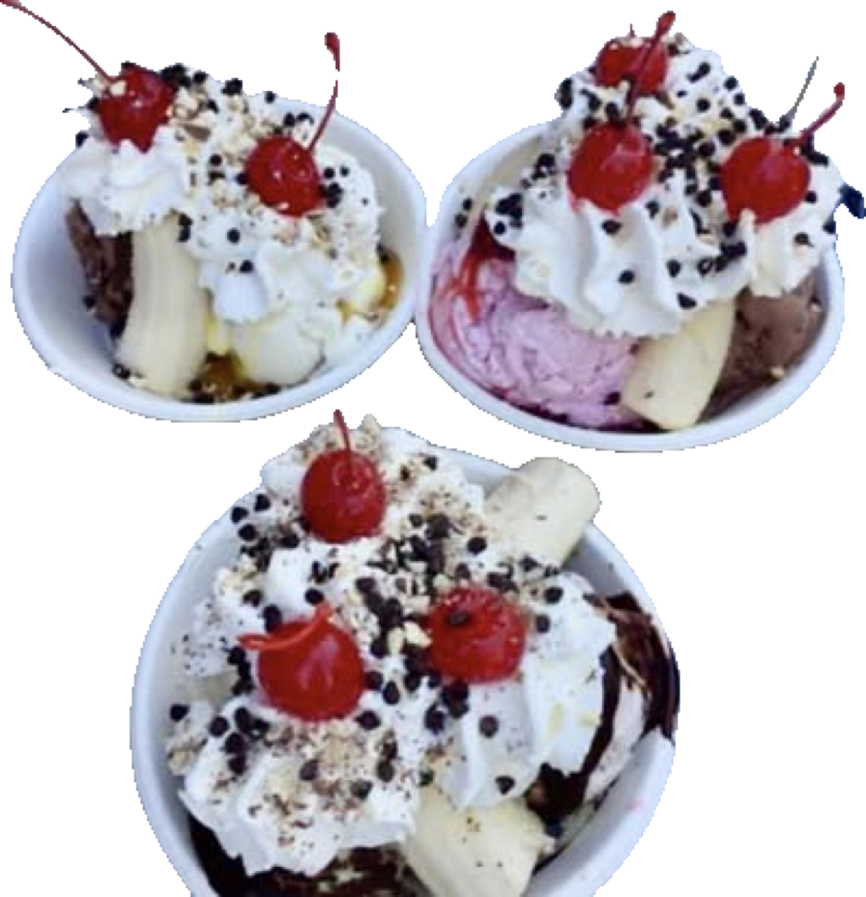 Ice cream cups with cherries