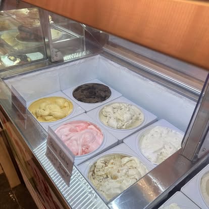 Fresh gelato in the display case