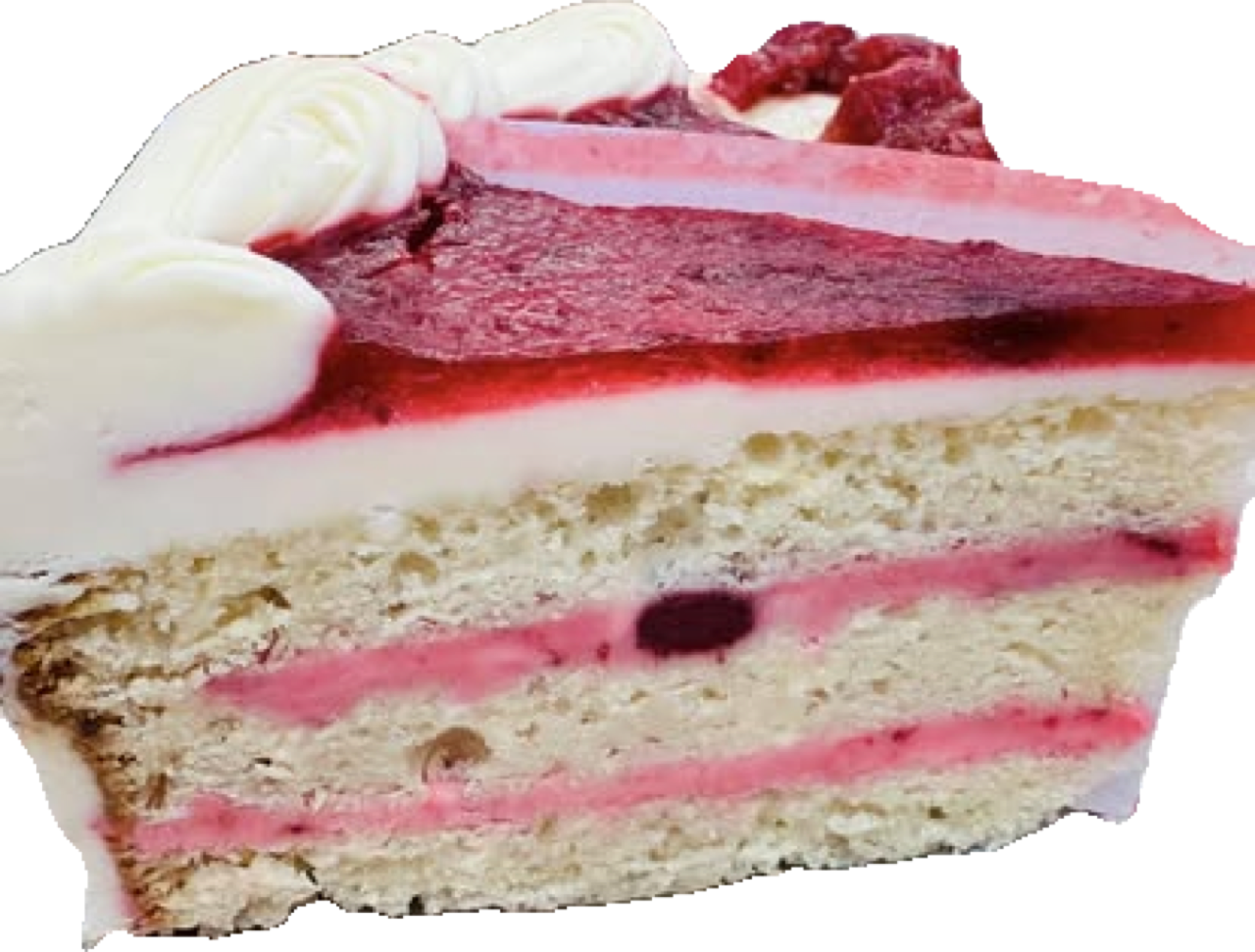 Strawberry cream cake slice
